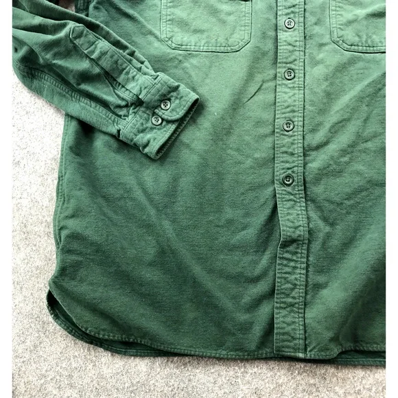 LL Bean Shirt Mens XL Green Regular Fit Button Up Thick Casual Flannel - Picture 2 of 8